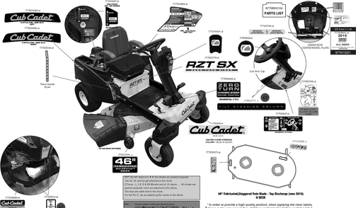 Part Location Diagram of 777I25697 MTD LBL-THROTTLE PBS/